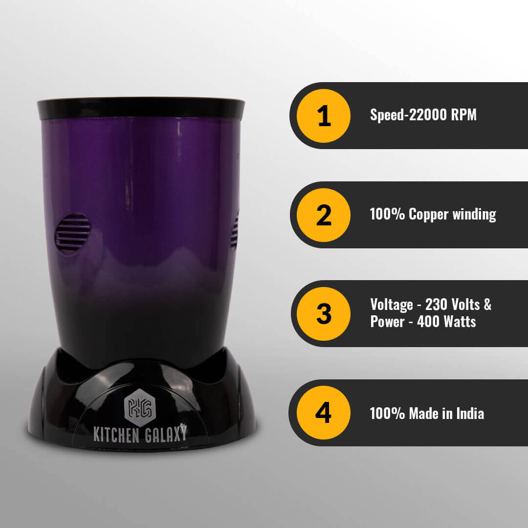 Kitchen Galaxy Bullet Mixer Grinder - 3 Jar Model + Juicer Jar |Shaded Series